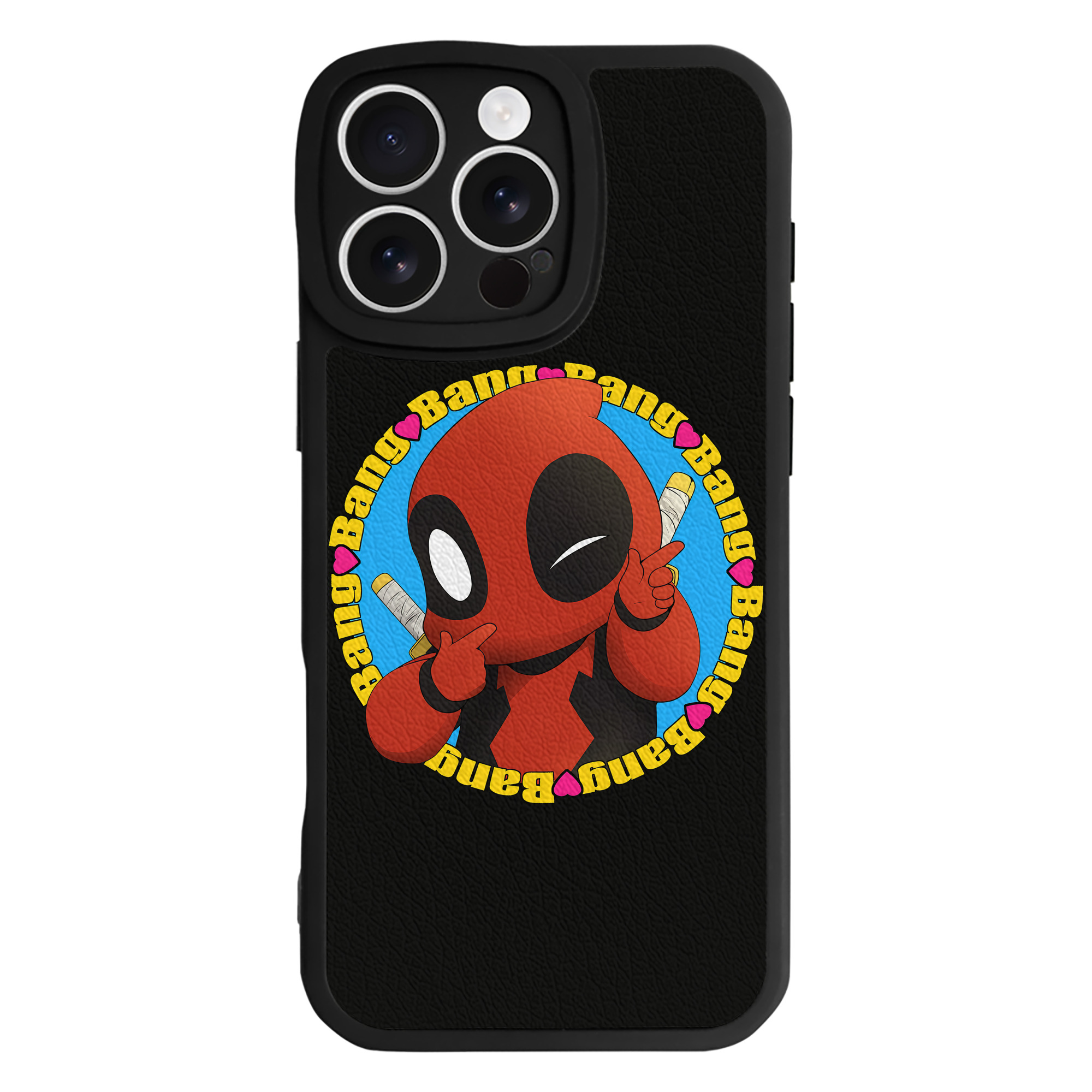 （画像用） Deadpool デッドプール 【iPhone 16シリーズ対応】シリコンスマホケース（レザー調） 材質：シリコン
